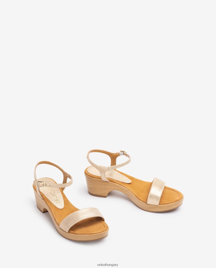 Unisa fém hatású, színű blokk szandál nők J4PJX0439 kecses
