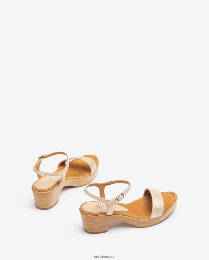 Unisa fém hatású, színű blokk szandál nők J4PJX0439 kecses