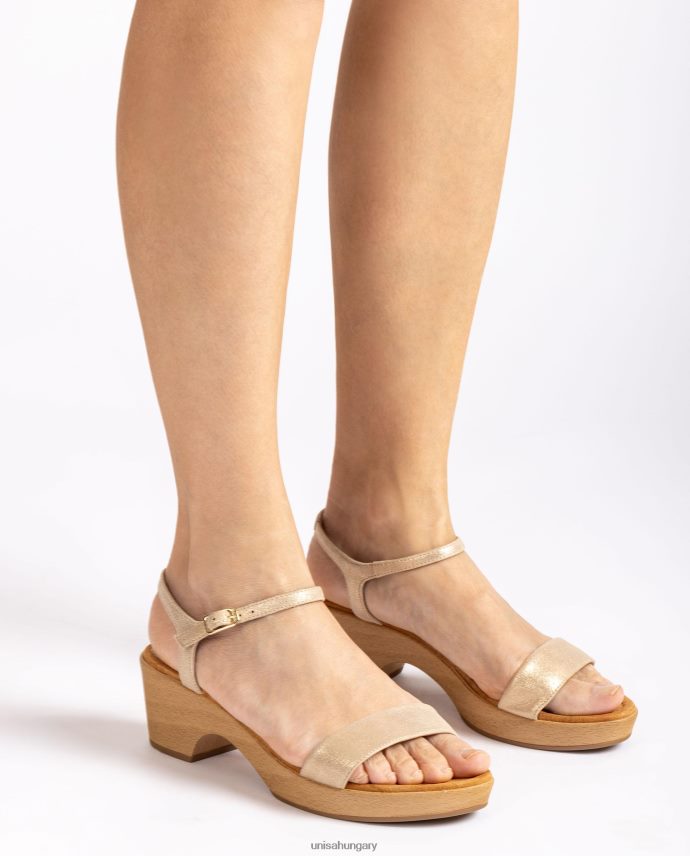 Unisa fém hatású, színű blokk szandál nők J4PJX0439 kecses