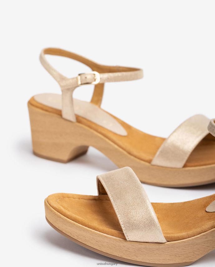 Unisa fém hatású, színű blokk szandál nők J4PJX0439 kecses