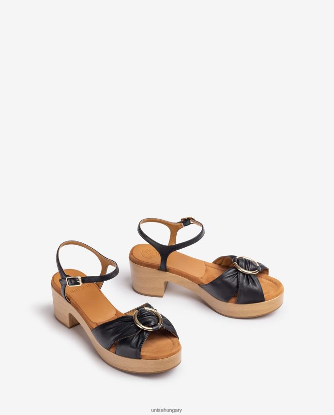 Unisa kerek orrú szandál szegéllyel nők J4PJX0118 fekete