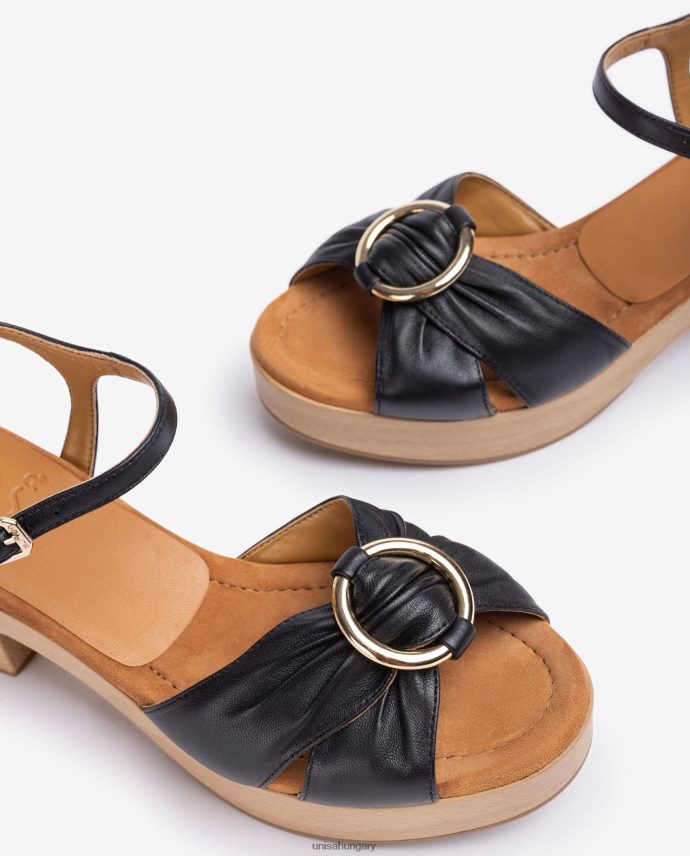 Unisa kerek orrú szandál szegéllyel nők J4PJX0118 fekete