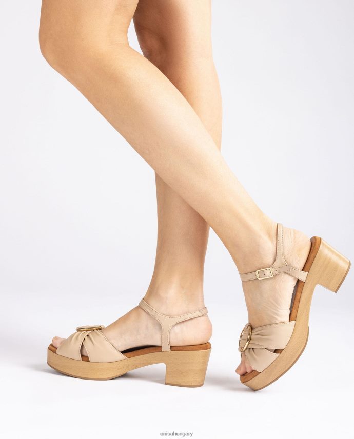 Unisa kerek orrú szandál szegéllyel nők J4PJX0119 bézs