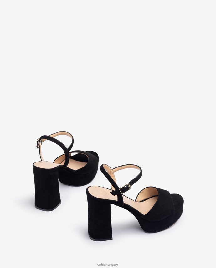 Unisa magassarkú és platformszandál nők J4PJX0362 fekete