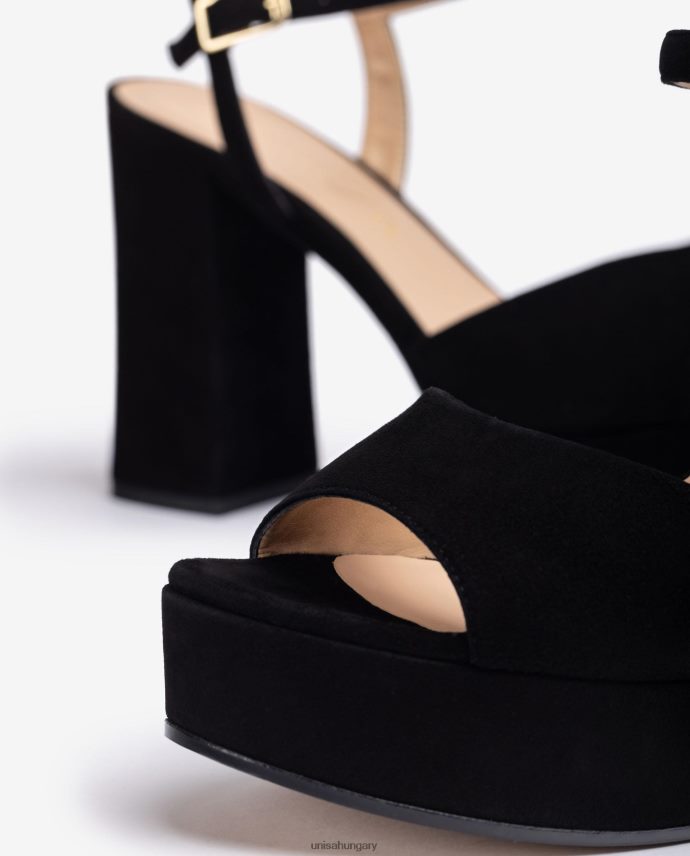 Unisa magassarkú és platformszandál nők J4PJX0362 fekete