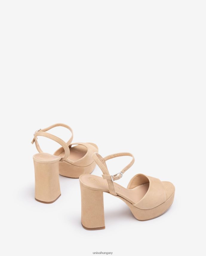 Unisa magassarkú és platformszandál nők J4PJX0363 bézs