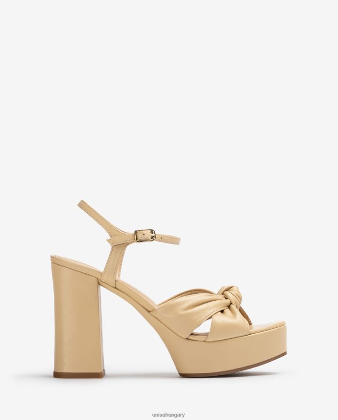 Unisa magassarkú és platformszandál nők J4PJX0402 bézs