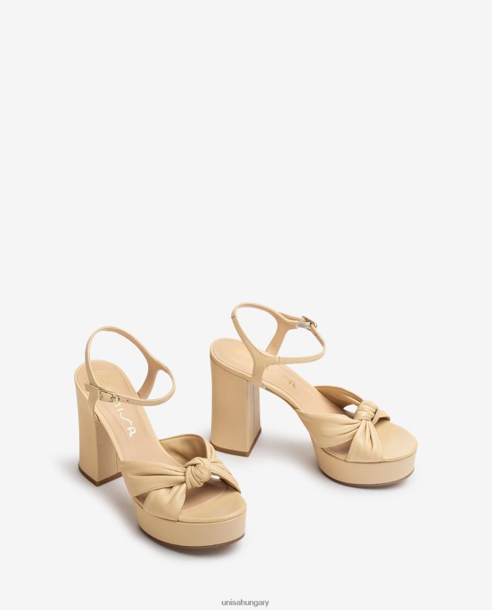 Unisa magassarkú és platformszandál nők J4PJX0402 bézs