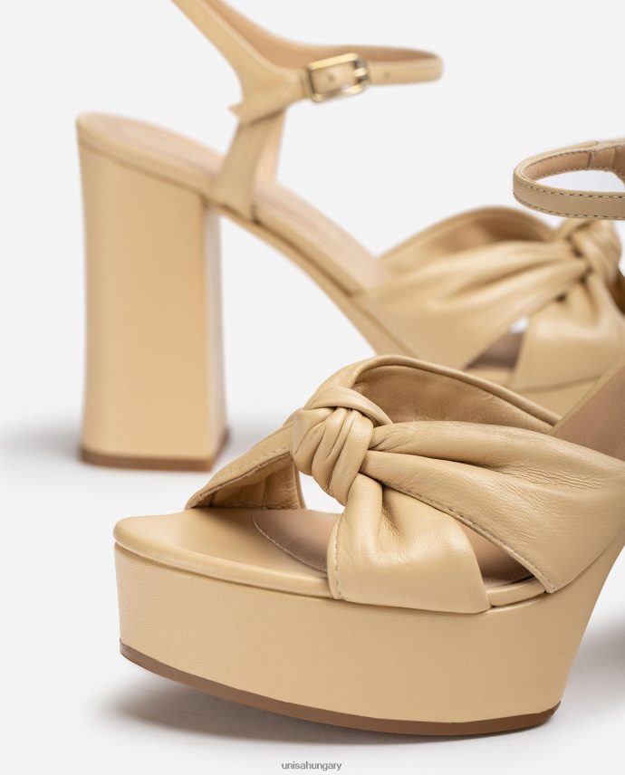 Unisa magassarkú és platformszandál nők J4PJX0402 bézs