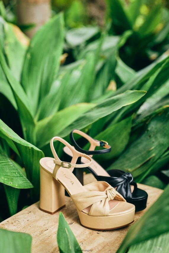 Unisa magassarkú és platformszandál nők J4PJX0402 bézs