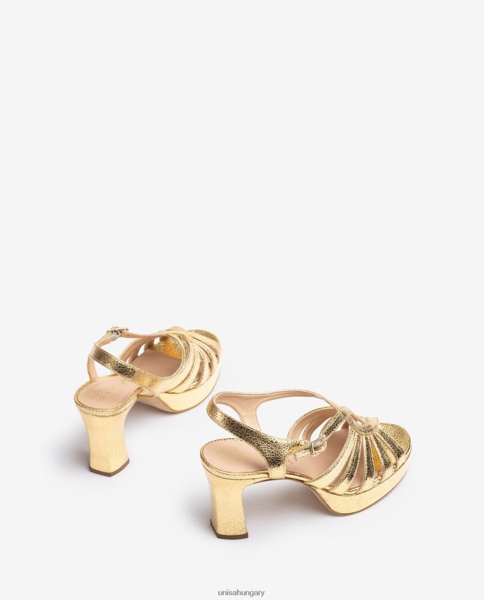 Unisa pántos szandál fényes fémes bőrből nők J4PJX0231 divat