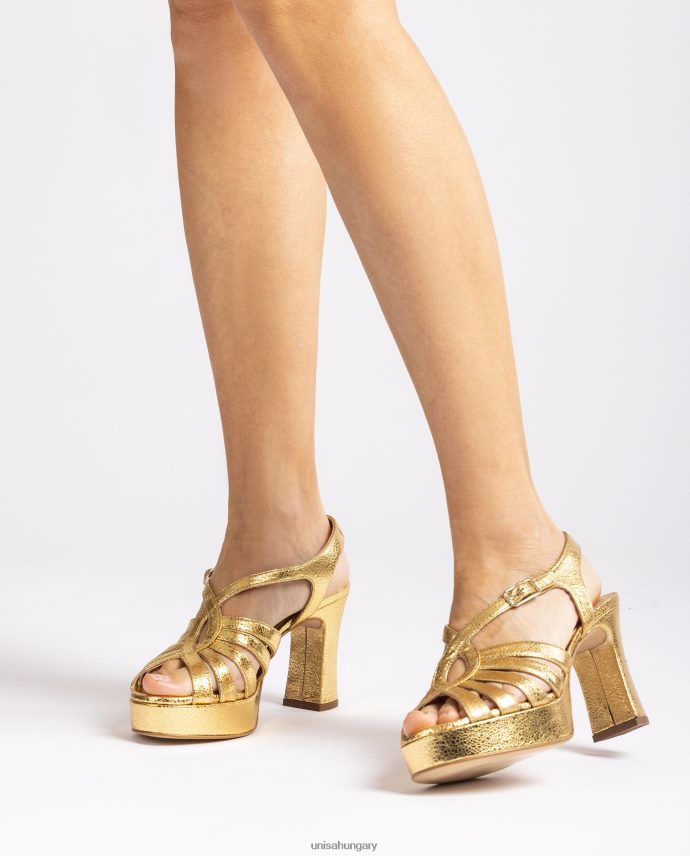 Unisa pántos szandál fényes fémes bőrből nők J4PJX0231 divat
