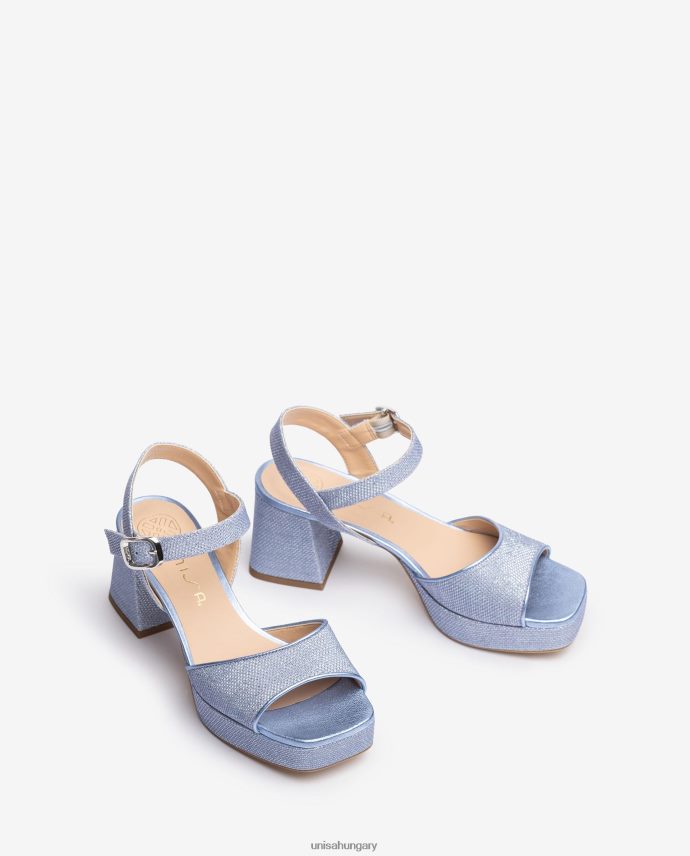 Unisa szandál sarokkal és platformmal nők J4PJX0211 kék