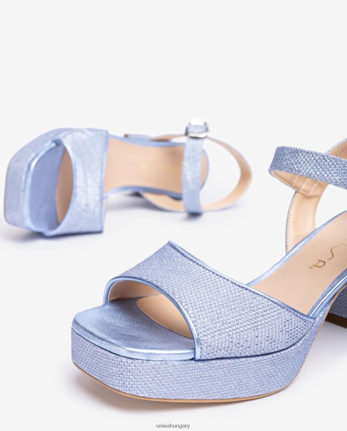 Unisa szandál sarokkal és platformmal nők J4PJX0211 kék