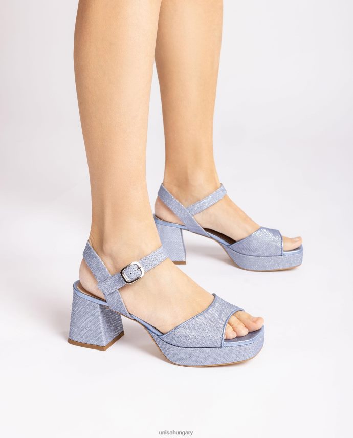 Unisa szandál sarokkal és platformmal nők J4PJX0211 kék