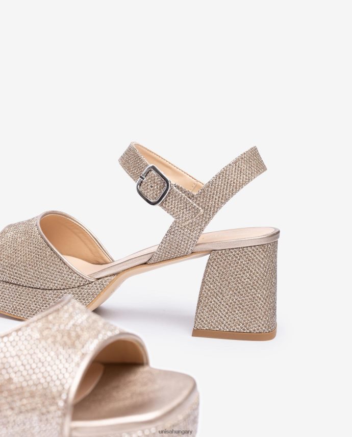 Unisa szandál sarokkal és platformmal nők J4PJX0212 bronz