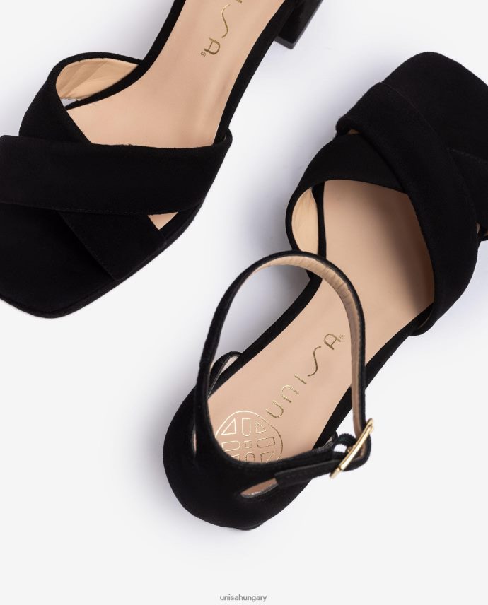 Unisa szandál sarokkal és platformmal nők J4PJX0217 fekete