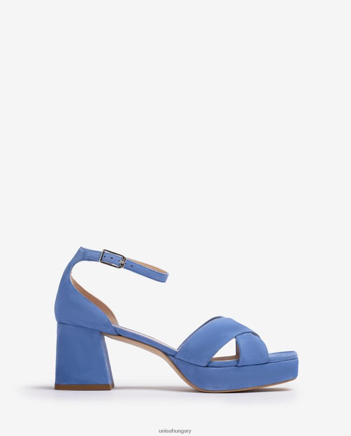 Unisa szandál sarokkal és platformmal nők J4PJX0218 kék