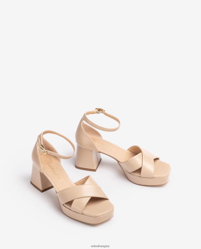 Unisa szandál sarokkal és platformmal nők J4PJX0219 bézs