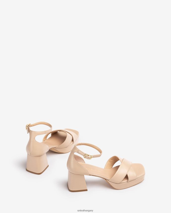 Unisa szandál sarokkal és platformmal nők J4PJX0219 bézs