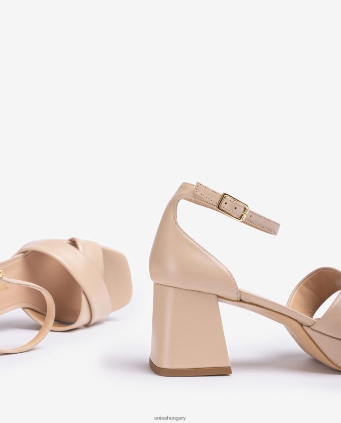 Unisa szandál sarokkal és platformmal nők J4PJX0219 bézs