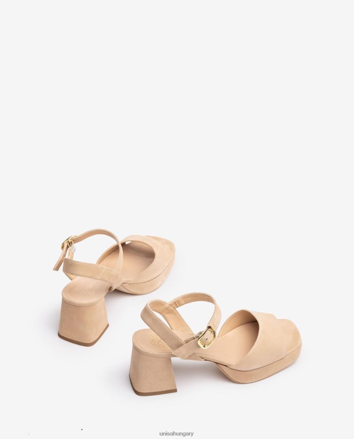 Unisa szandál sarokkal és platformmal nők J4PJX067 bézs
