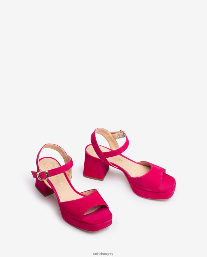 Unisa szandál sarokkal és platformmal nők J4PJX08 rózsaszín