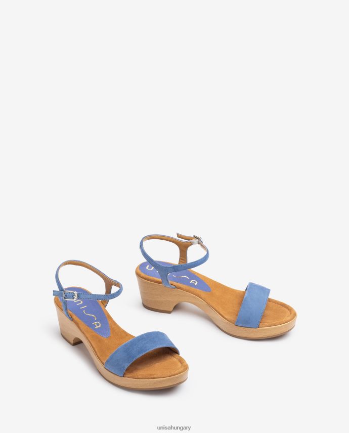 Unisa velúr blokk szandál nők J4PJX0435 kék