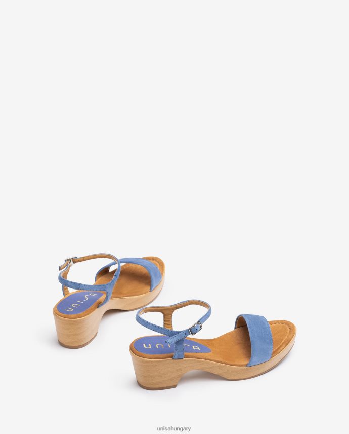Unisa velúr blokk szandál nők J4PJX0435 kék