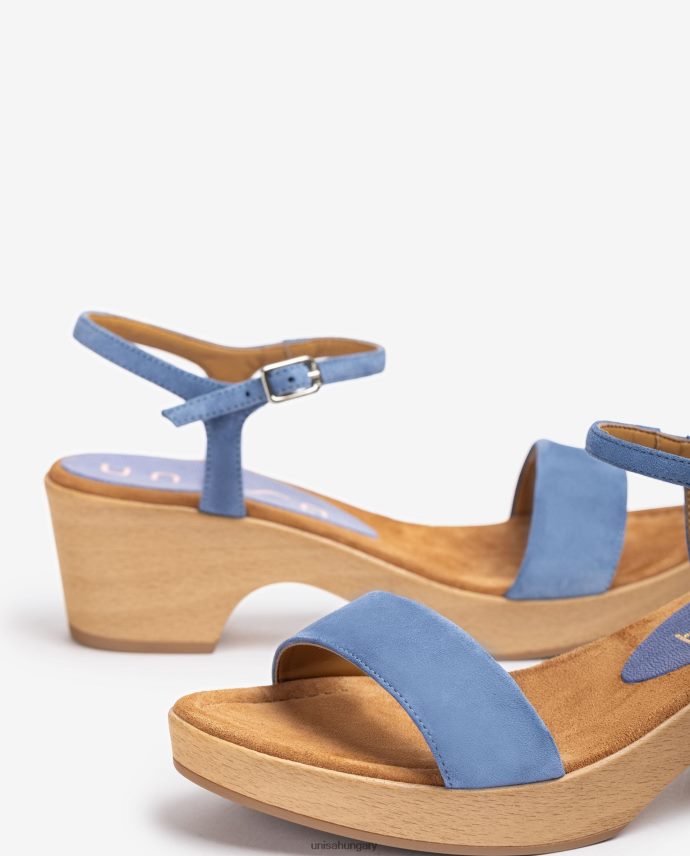 Unisa velúr blokk szandál nők J4PJX0435 kék