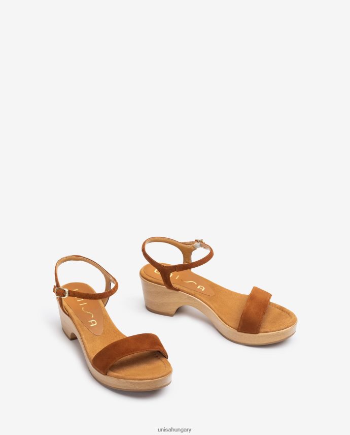 Unisa velúr blokk szandál nők J4PJX0436 barna
