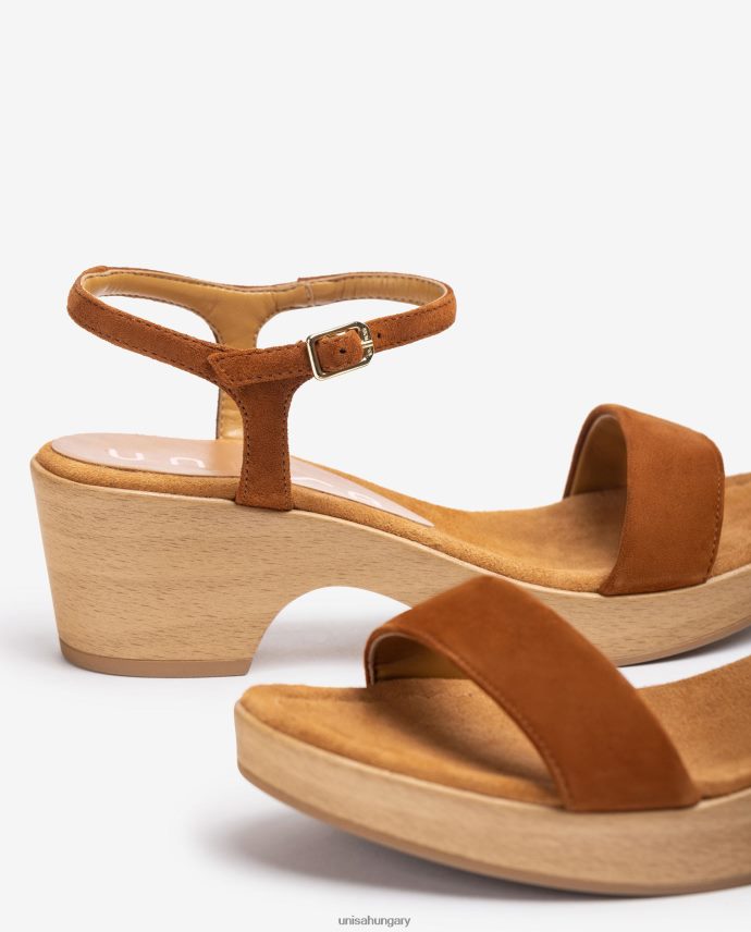 Unisa velúr blokk szandál nők J4PJX0436 barna