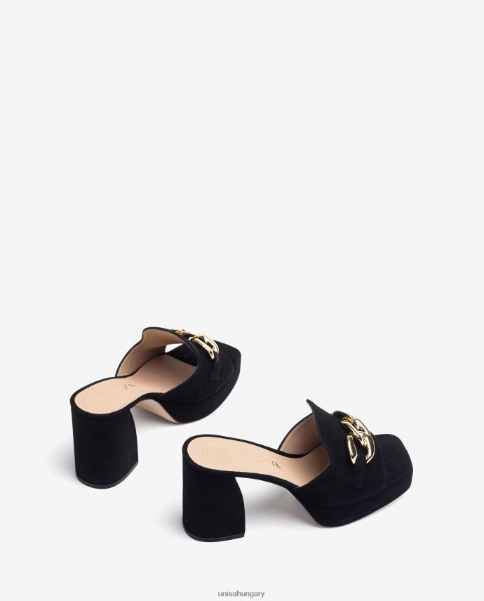 Unisa velúr szandál lánccal nők J4PJX0220 fekete