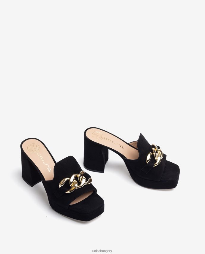 Unisa velúr szandál lánccal nők J4PJX0220 fekete