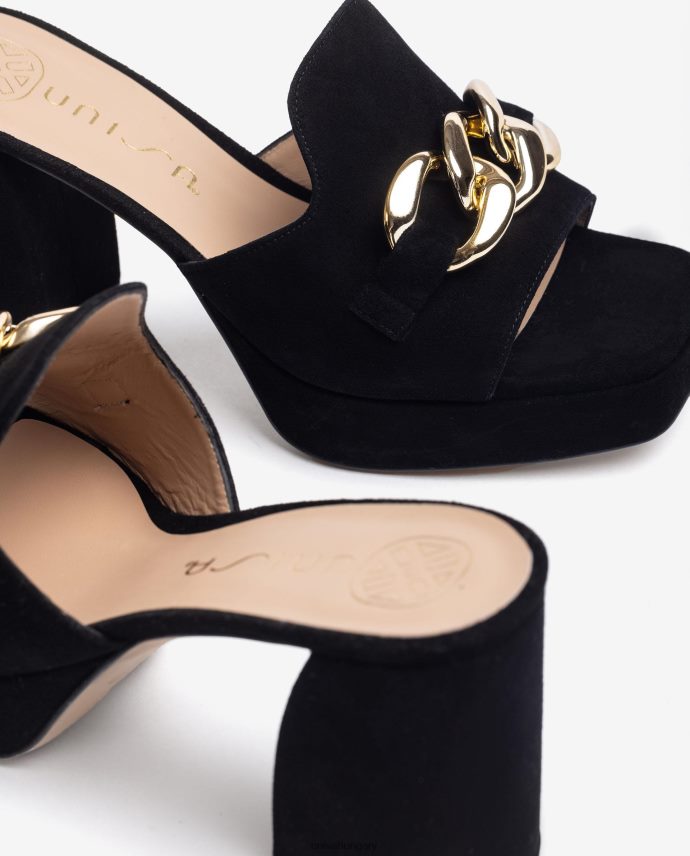 Unisa velúr szandál lánccal nők J4PJX0220 fekete