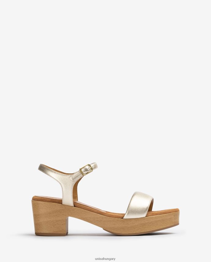 Unisa alacsony blokksarkú szandál nők J4PJX0133 Arany
