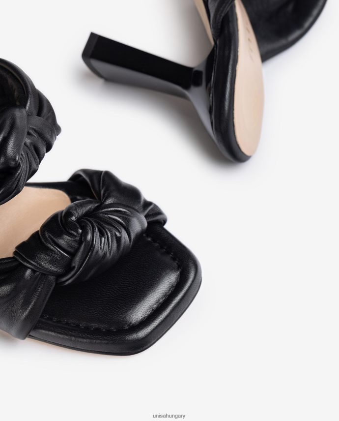 Unisa bőr szandál csomókkal nők J4PJX0301 fekete