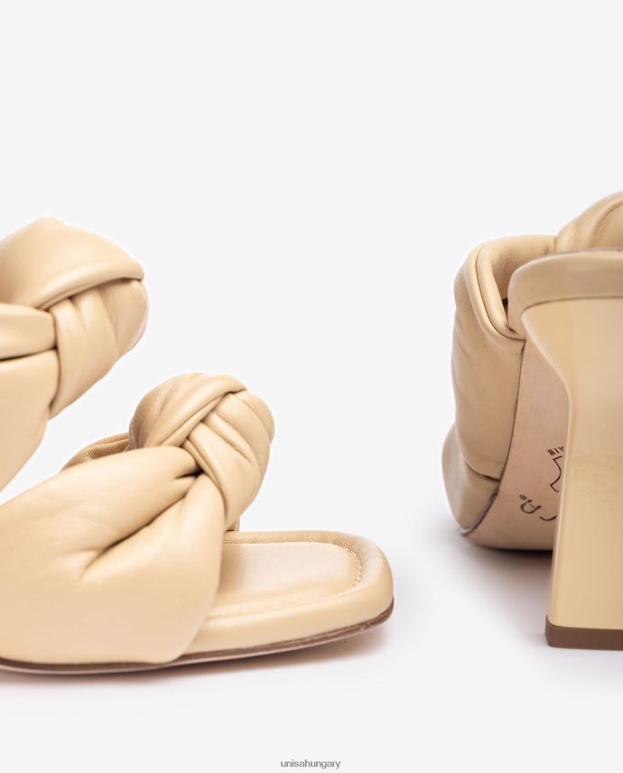 Unisa bőr szandál csomókkal nők J4PJX0302 bézs