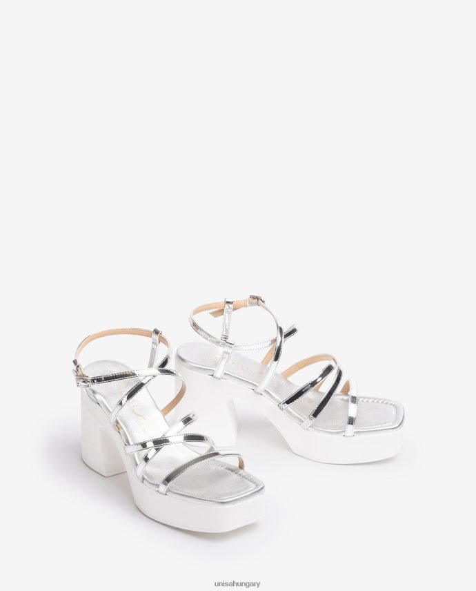 Unisa blokksarkú szandál vékony pántokkal nők J4PJX0238 ezüst