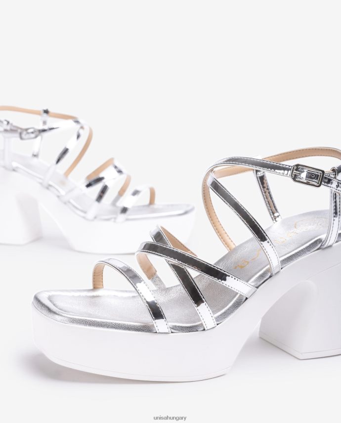 Unisa blokksarkú szandál vékony pántokkal nők J4PJX0238 ezüst
