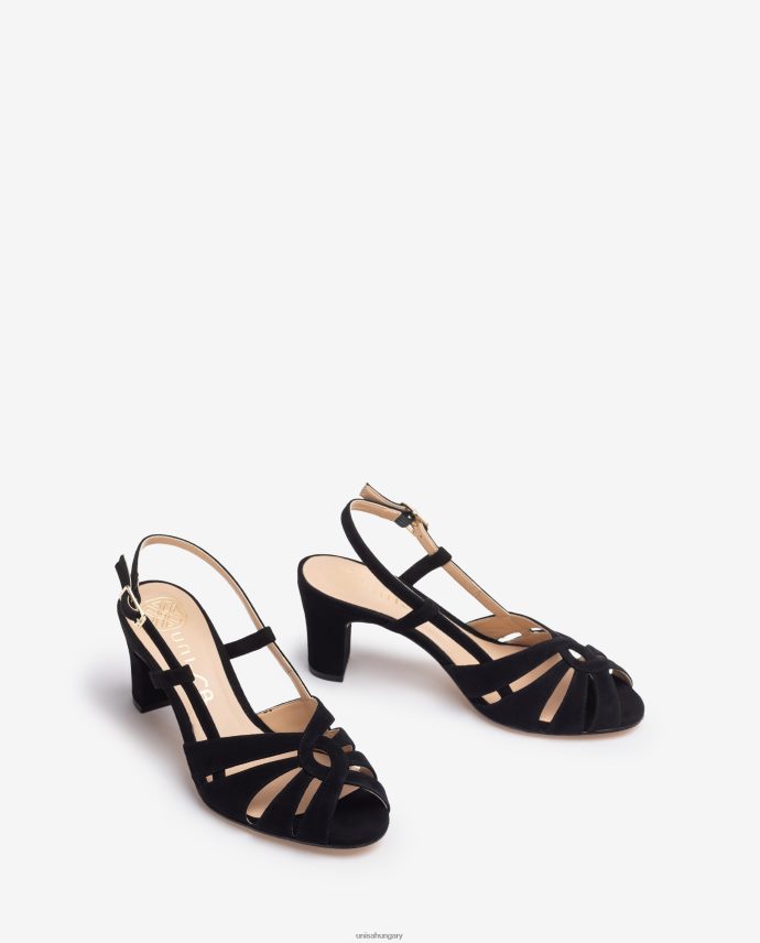 Unisa elegáns szandál közepes sarkú nők J4PJX0173 fekete