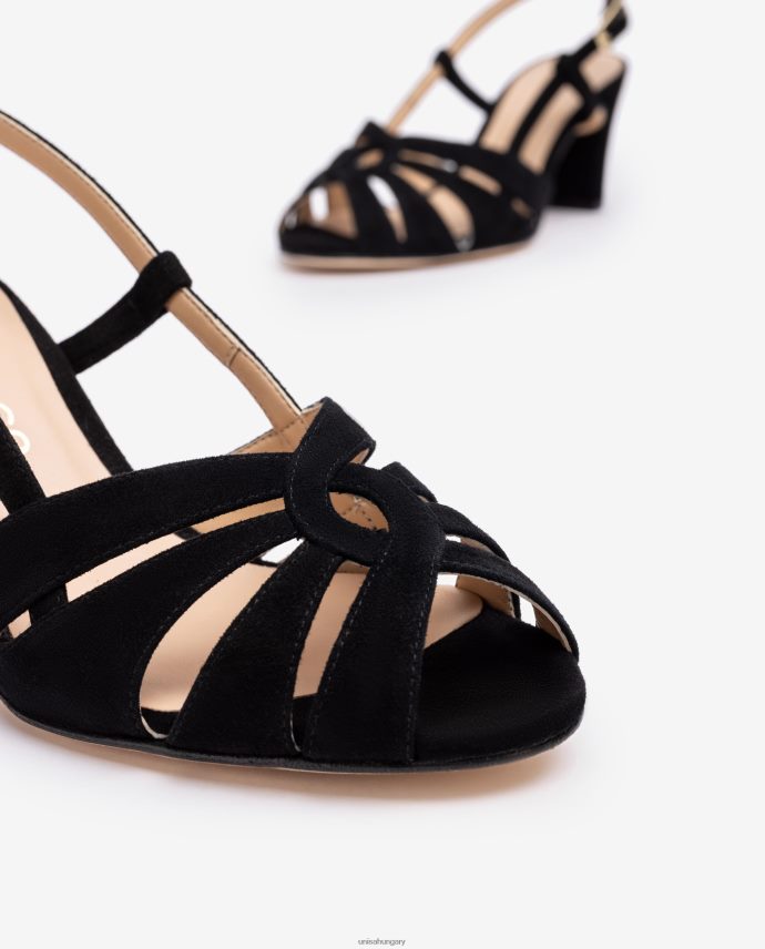 Unisa elegáns szandál közepes sarkú nők J4PJX0173 fekete