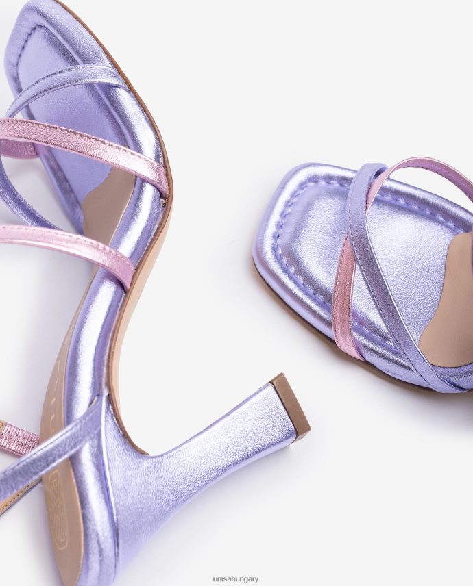 Unisa fém hatású bőr pántos szandál nők J4PJX0266 lila