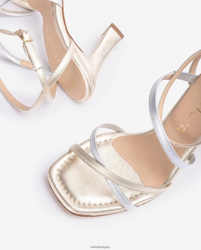 Unisa fém hatású bőr pántos szandál nők J4PJX0267 Arany