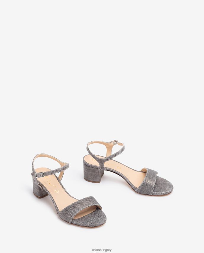 Unisa fém hatású velúr szandál széles sarokkal nők J4PJX0367 kecses