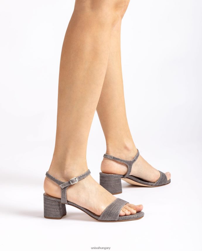 Unisa fém hatású velúr szandál széles sarokkal nők J4PJX0367 kecses