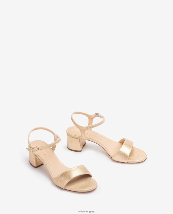 Unisa fém hatású velúr szandál széles sarokkal nők J4PJX0372 divat