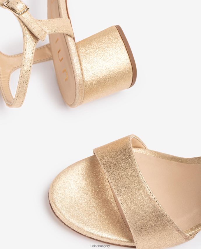 Unisa fém hatású velúr szandál széles sarokkal nők J4PJX0372 divat