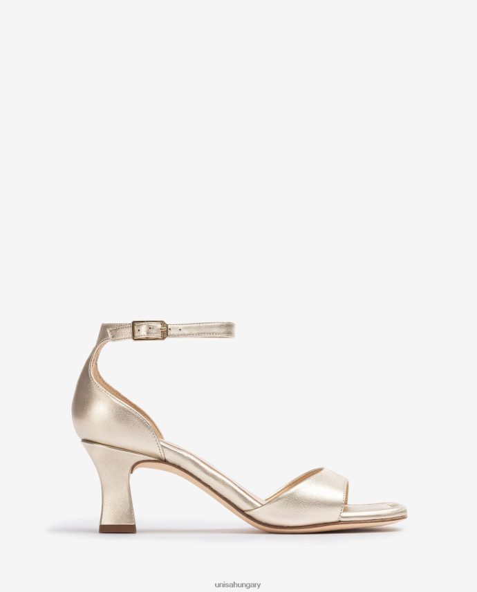 Unisa fémes hatású bőr szandál közepes sarokkal nők J4PJX0197 kecses