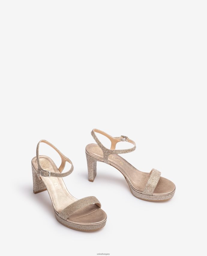 Unisa fényes szövet szandál nők J4PJX0273 bronz